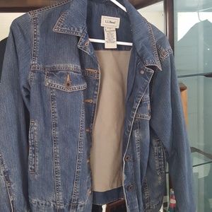 LL Bean flannel lined jean jacket.